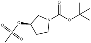 (R)-1-BOC-3-甲磺酰氧基吡咯烷, 127423-61-4, 结构式