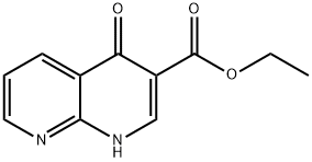 4-オキソ-1,4-ジヒドロ-1,8-ナフチリジン-3-カルボン酸エチル 化学構造式