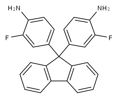9,9-ビス(4-アミノ-3-フルオロフェニル)フルオレン 化学構造式
