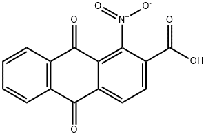 9,10-ジオキソ-1-ニトロ-2-アントラセンカルボン酸 化学構造式
