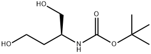 (S)-(-)-2-(BOC-アミノ)-1,4-ブタンジオール 化学構造式