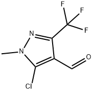 5-クロロ-1-メチル-3-(トリフルオロメチル)-1H-ピラゾール-4-カルバルデヒド 化学構造式