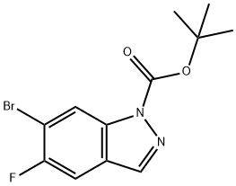tert-Butyl 6-bromo-5-fluoro-1H-indazole-1-carboxylate Structure