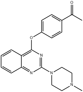 Acetophenol, 4-(2-(4-methyl-1-piperzinyl)-4-quinazolinyloxy)- Structure