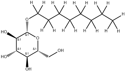 1‐O‐オクチル‐D17‐Β‐D‐グルコピラノシド 化学構造式