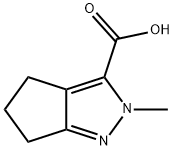 2-甲基-2,4,5,6-四氢环戊二烯并[C]吡唑-3-羧酸, 129560-01-6, 结构式