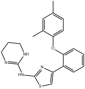 N-[4-[2-(2,4-dimethylphenoxy)phenyl]-1,3-thiazol-2-yl]-1,4,5,6-tetrahydropyrimidin-2-amine Structure