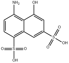 4-アミノ-5-ヒドロキシ-1,7-ナフタレンジスルホン酸 化学構造式