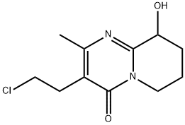 3-(2-Chloroethyl)-6,7,8,9-tetrahydro-9-hydroxy-2-methyl-4H-pyrido[1,2-a]pyrimidin-4-one Struktur