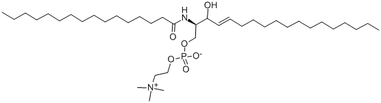 N-HEXADECANOYL-D-SPHINGOSINE-1-PHOSPHOCHOLINE 结构式