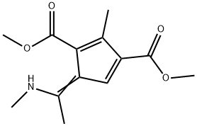 2-Methyl-5-[1-(methylamino)ethylidene]-1,3-cyclopentadiene-1,3-dicarboxylic acid dimethyl ester 结构式