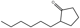 2-ヘキシルシクロペンタノン 化学構造式
