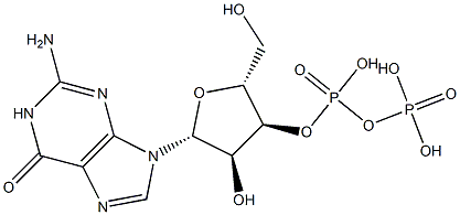 グアノシン3'-二りん酸 化学構造式