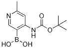 (4-((TERT-ブチルトキシカルボニル)アミノ)-6-メチルピリジン-3-イル)ボロン酸 化学構造式