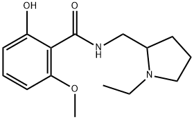 2-ヒドロキシ-N-[(1-エチル-2-ピロリジニル)メチル]-6-メトキシベンズアミド 化学構造式
