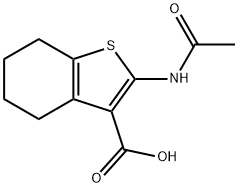 2-(乙酰基氨基)-4,5,6,7-四氢-1-苯并噻吩-3-羧酸 结构式