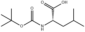 N-(tert-ブトキシカルボニル)-L-ロイシン 化学構造式