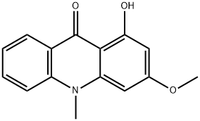 1-Hydroxy-3-methoxy-N-methylrutacridone 结构式