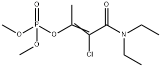 りん酸ジメチル[3-(ジエチルアミノ)-3-オキソ-2-クロロ-1-メチル-1-プロペニル] 化学構造式