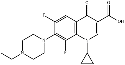 3-Quinolinecarboxylic acid, 1-cyclopropyl-7-(4-ethyl-1-piperazinyl)-6,8-difluoro-1,4-dihydro-4-oxo- Structure