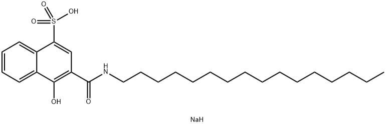 3-[(十六烷基氨基)羰基]-4-羟基萘-1-磺酸钠, 13183-81-8, 结构式