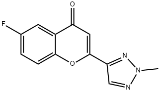 4H-1-Benzopyran-4-one, 6-fluoro-2-(2-methyl-2H-1,2,3-triazol-4-yl)- 结构式