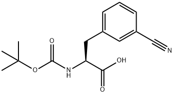 (S)-N-BOC-3-シアノフェニルアラニン 化学構造式