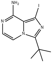 3-(TERT-ブチル)-1-ヨードイミダゾ[1,5-A]ピラジン-8-アミン 化学構造式