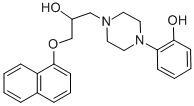 2-[4-[3-(1-ナフトキシ)-2-ヒドロキシプロピル]ピペラジン-1-イル]フェノール 化学構造式