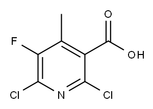 2,6-ジクロロ-5-フルオロ-4-メチルニコチン酸 化学構造式