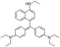 N-[4-[[4-(ジエチルアミノ)フェニル][4-(エチルアミノ)-1-ナフタレニル]メチレン]-2,5-シクロヘキサジエン-1-イリデン]-N-エチルエタンアミニウム 化学構造式