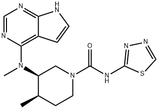 3R,4R)-4-methyl-3-(methyl(7H-pyrrolo[2,3-d]pyrimidin-4-yl)amino)-N-(1,3,4-thiadiazol-2-yl)piperidine-1-carboxamide|(3R,4R)-4-甲基-3-(甲基(7H-吡咯并[2,3-D]嘧啶-4-基)氨基)-N-(1,3,4-噻二唑-2-基)哌啶-1-羧酰胺