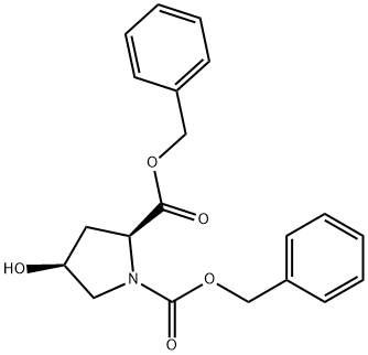 4-ヒドロキシピロリジン-1,2-ニカルボン酸(2S,4S)-ジベンジル 化学構造式