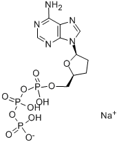 2',3'-ジデオキシアデノシン5'-三りん酸 化学構造式