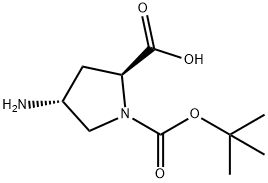 (2S,4R)-1-BOC-4-AMINO-PYRROLIDINE-2-CARBOXYLIC ACID Struktur
