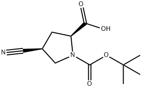 (2S,4S)-4-氰基-1,2-吡咯烷二羧酸 1-叔丁酯, 132622-71-0, 结构式
