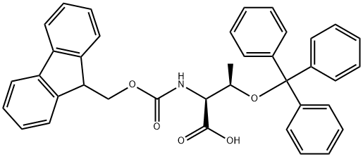 Fmoc-O-三苯甲基-L-苏氨酸, 133180-01-5, 结构式