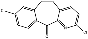 2,8-ジクロロ-5,6-ジヒドロ-11H-ベンゾ[5,6]シクロヘプタ[1,2-B]ピリジン-11-オン 化学構造式
