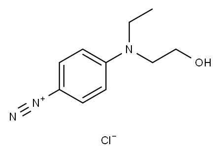 4-[エチル(2-ヒドロキシエチル)アミノ]ベンゼンジアゾニウム·クロリド 化学構造式