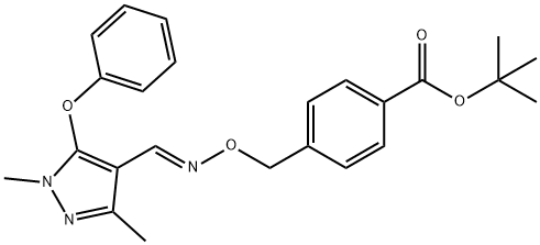 4-[[[[(E)-(1,3-ジメチル-5-フェノキシ-1H-ピラゾール-4-イル)メチレン]アミノ]オキシ]メチル]安息香酸tert-ブチル 化学構造式