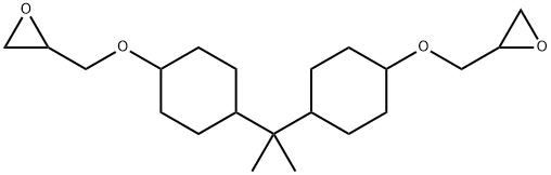 2,2'-((1-Methylethylidene)bis(cyclohexane-4,1-diyloxymethylene))bisoxirane Structure