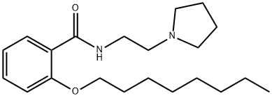 o-(オクチルオキシ)-N-[2-(1-ピロリジニル)エチル]ベンズアミド 化学構造式