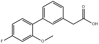 3-(4-フルオロ-2-メトキシフェニル)フェニル酢酸 化学構造式