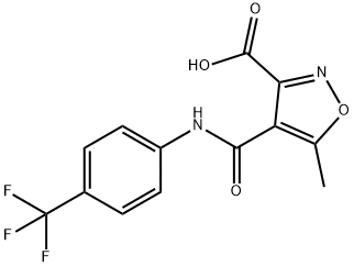 3-カルボキシ-5-メチル-N-[4-(トリフルオロメチル)フェニル]-4-イソオキサゾールカルボアミド 化学構造式