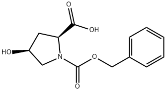 (2S,4S)-4-ヒドロキシ-1,2-ピロリジンジカルボン酸水素1-(フェニルメチル) 化学構造式