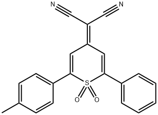 2-[2-(4-甲基苯基)-1,1-二氧代-6-苯基-4H-噻喃-4-亚基]丙二腈, 135215-38-2, 结构式