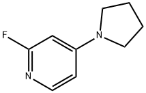 2-フルオロ-4-(ピロリジン-1-イル)ピリジン 化学構造式