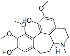 (6aS)-4,5,6,6a,7,8-ヘキサヒドロ-2,11,12-トリメトキシ-6-メチルベンゾ[6,7]シクロヘプタ[1,2,3-ij]イソキノリン-1,10-ジオール 化学構造式