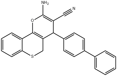4H,5H-(1)Benzothiopyrano(4,3-b)pyran-3-carbonitrile, 2-amino-4-(1,1'-biphenyl)-4-yl- Structure
