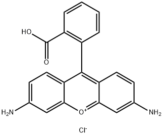 3,6-ジアミノ-9-(2-カルボキシフェニル)キサンチリウム 化学構造式